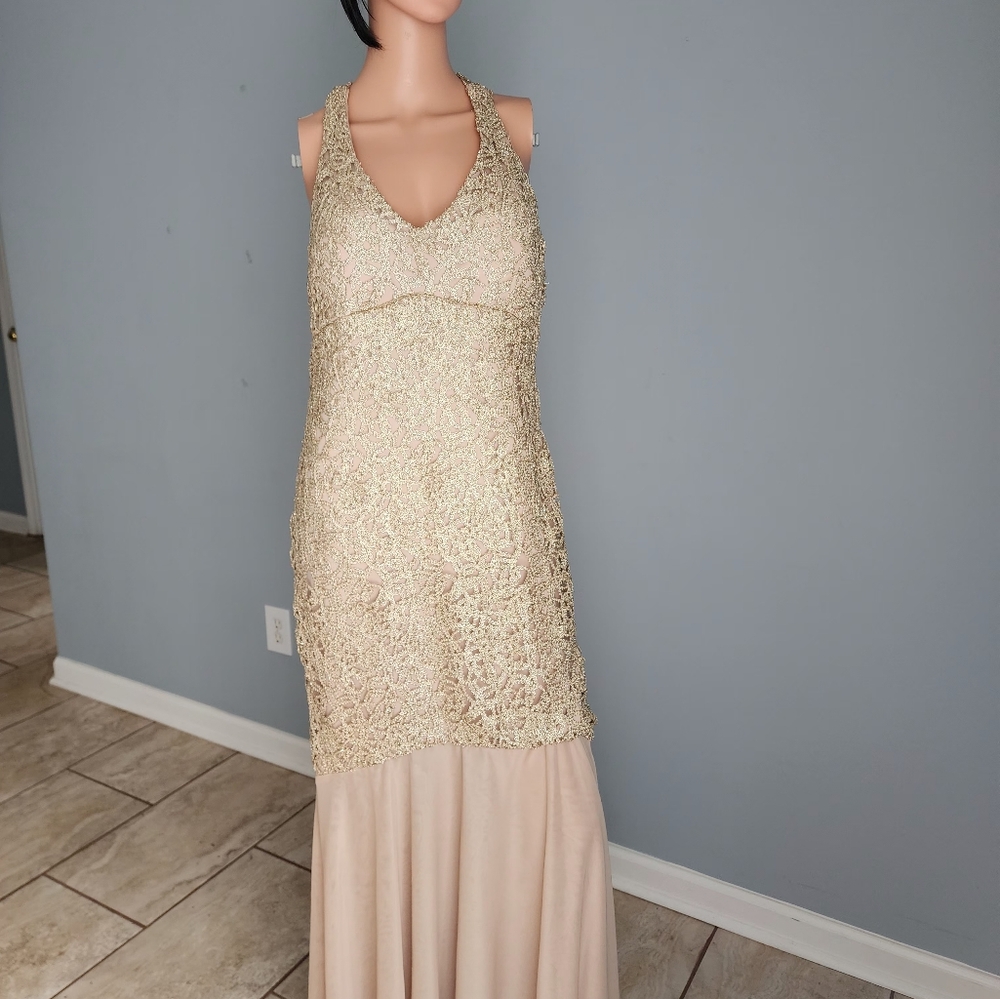Elegant Cream Lace Evening Gown MARINA L60 B18 W16